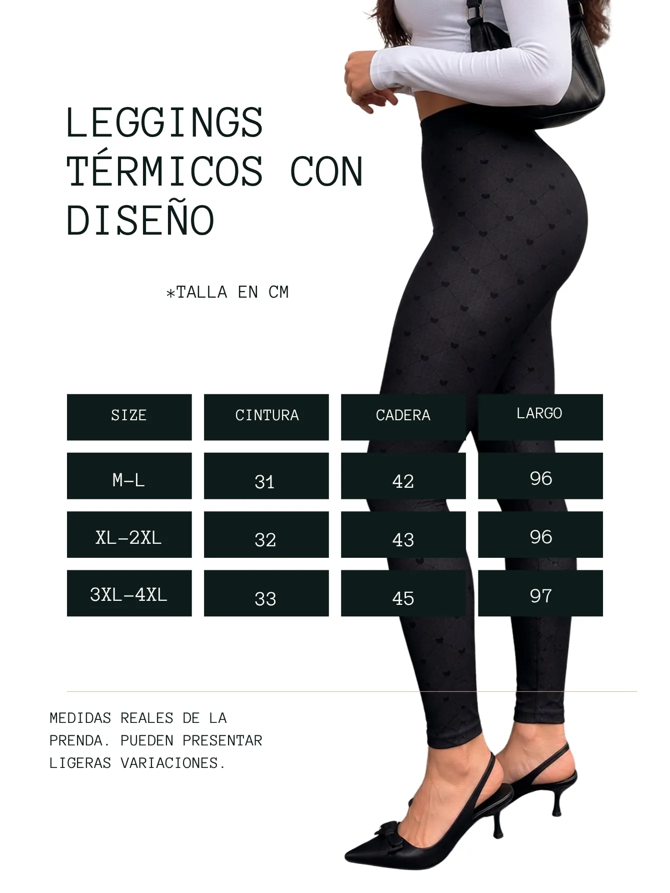 3309 Leggings forro afelpado con esampado 15533